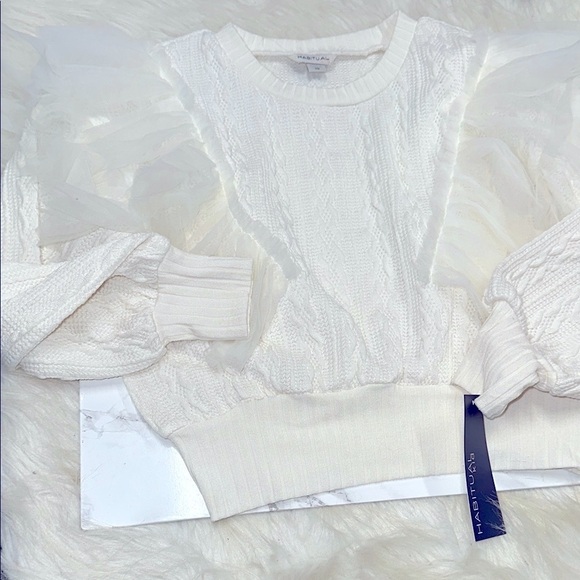 Habitual Other - Habitual kids Cable Knit Sweater ivory color size 10 new with tags